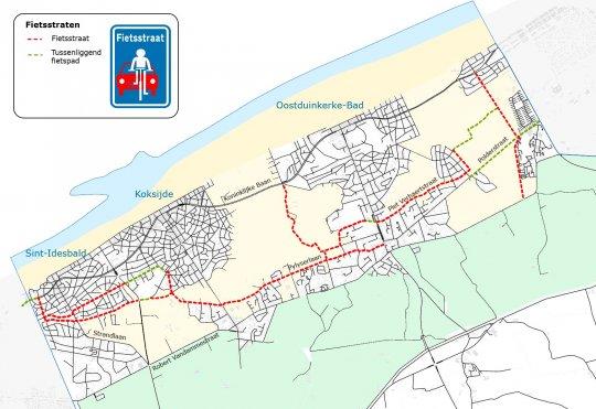 Kaart fietsstraten