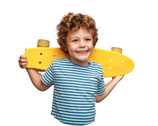 Jongen met skateboard